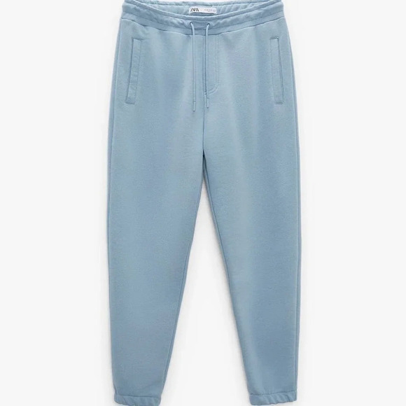 Zara Oversized Lounge Sweatpants Joggers Powder Blue Sz Small - Picture 1 of 6